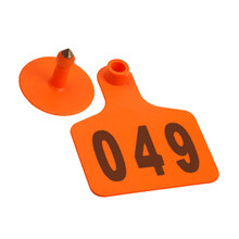 耐尔尼 特大号精品牛耳标牌 带字牛耳标  牛用标识牌耳标号耳牌 带字橘色(大号)