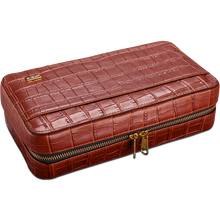 茄龙（CIGARLOONG）雪茄保湿盒4支装醇香雪松木内衬鳄鱼皮压纹工艺牛皮革面料便携大容量雪茄烟盒 红色