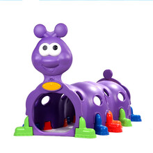钻洞隧道玩具幼儿园游乐设备大型户外毛毛虫隧道室内宝宝爬行塑料钻洞玩具 紫色小精灵