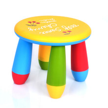 圆凳 儿童椅子 凳子 塑料环保 宝宝圆凳 幼儿园凳子学生凳 圆凳黄色一张