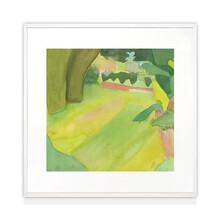 本艺术空间 叶文《日常风景》水彩画 数位版画复刻艺术装饰画 书房办公室背景墙挂画现代风景抽象画 白色画框