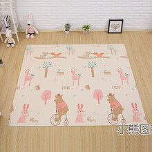 小孩折叠爬行垫XPE婴儿爬行垫加厚可折叠爬爬垫环保爬行垫儿童游戏毯地垫爬爬垫韩款 小熊+梦想之城2米*1.8米*1CM