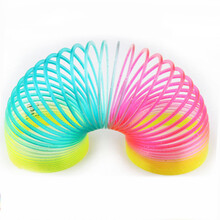 【大号+小号】魔力彩虹圈 弹簧圈叠叠乐发光大号塑料圈儿童益智经典怀旧玩具 大号亮片色 送小号