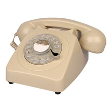 金顺迪 JSD019 美式仿古电话机欧式复古家用办公转盘古董固定电话座机 米白色(插3G联通移动手机卡)