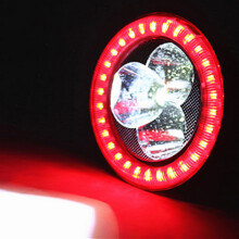 美蒂亚摩托车灯改装内置亮电动车灯摩托车led射灯12V-80V摩托车led大灯 红色