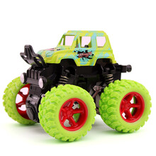 四驱越野车儿童仿真模型车抗减震耐摔玩具车2-5岁宝宝小汽车特技车翻斗车 2018-04A-绿色-越野车1个