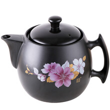 美味世家（meiweishijia）原厂配件 电炖锅药锅砂锅汤锅红紫砂陶瓷隔水炖盅 5.2升杜鹃花药壶