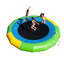 哈乐猫水上玩具充气弹跳床蹦蹦床滑梯跷跷板海上香蕉船飞鱼水上乐园设备 直径蹦床4米