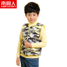 南极人（Nanjiren） 儿童羽绒马甲内胆男童中大童保暖马甲背心宝宝秋冬加厚坎肩羽绒服童装 迷彩黄 110（建议身高85-95CM）
