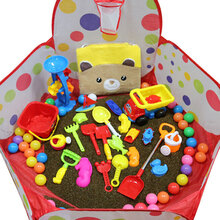 儿童玩具决明子玩具沙池套装沙滩玩具沙池玩具套装宝宝玩具沙子玩具套装海洋球池工具球池建雄 小殿下1.5米投篮池5斤套装（送礼物）