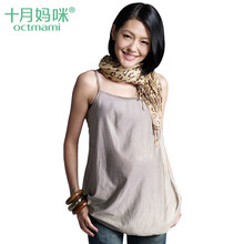 十月妈咪孕妇防辐射服四季 银纤维防辐射衣服吊带内穿外穿2021 中灰 L