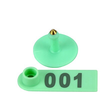 智牧人 耳标牌 耳标号牌可定制 激光带字不带字猪防疫耳标订制  铜头 养殖标识管理 绿色带字羊耳标（1-100）