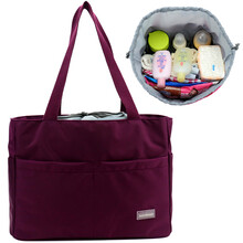 aardman多功能妈咪包分隔妈妈包单肩手提小号母婴包HY-1516葡萄紫