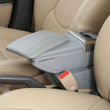 乾图 汽车扶手箱专车专用免打孔手扶箱 灰 旋转款 斯柯达明锐15款明锐