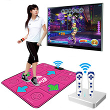 舞霸王 跳舞毯单人体感游戏机家用跳舞机电脑电视双用动感儿童亲子游戏跑步游戏毯 PU玫红色+1手柄+切水果+手舞足蹈+体感游戏 单人【无线毯】