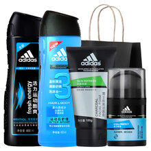 阿迪达斯（Adidas） 男士护肤品套装控油洗面奶保湿补水乳液滋润舒缓干燥洗发沐浴400ml 清润保湿