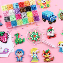 神奇水雾魔珠套装手工diy玩具儿童礼物制作益智拼豆豆水溶豆水粘珠拼图玩具套装男 15格魔珠共2400颗+标准配件包