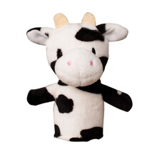 Justbecause毛绒玩具动物指偶亲子互动游戏道具幼儿园早教表演玩偶新年春节礼物 奶牛