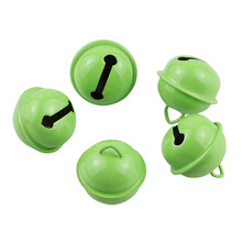 哈宝哈贝 宠物猫咪彩色小铃铛狗狗电镀铃铛项圈饰品红绳结圆铁铃铛 一字开口铃铛 果绿铃铛(1个装) 直径:22mm