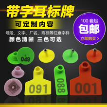 佳善 母猪兽用耳标钳猪用记号牌耳牌牛羊猪耳标 圆形耳标黄色