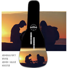 个性吉他包定制彩绘涂鸦星河黑色吉他包38寸39寸40寸41寸加厚海绵防水帆布民谣吉他通用双肩包 深林星空