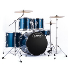 架子鼓成人儿童5鼓2镲3镲4镲初学者专业考级演奏入门爵士鼓 成人爵士鼓 拉斯蓝5鼓3镲（加厚鼓腔）