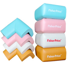 费雪（Fisher Price）玩具 儿童防护产品四合一 宝宝安全防撞角防撞条（蓝粉木白 四款）F1718