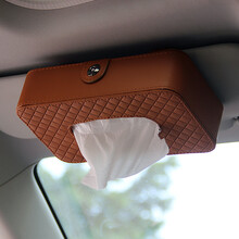 理昂 车载纸巾盒 车用抽纸盒 挂式天窗遮阳板 汽车用品 棕色款 起亚福瑞迪 新佳乐 秀尔