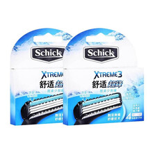 舒适（Schick）xtreme3超锋3 手动剃须刀 刀头 刀片 刮胡刀 刀片 超锋3替换刀头4只装两盒