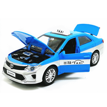 儿童玩具 1：32合金汽车模型红旗H7出租声光回力北京出租车大众凯美瑞北京现代出租车合金车男孩玩具 凯美瑞蓝色出租车
