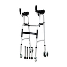 助行器老人行走助力车扶椅老年人辅助行走扶手架中风站立防摔康复学步车 双臂助行器无坐四轮两用款