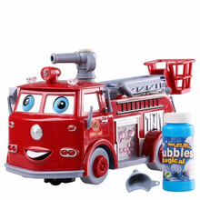 儿童抖音玩具夏季电动泡泡机小水枪消防车吹泡泡机户外戏水全自动不漏水炫彩带音乐泡泡玩具 消防车泡泡机+1瓶泡泡液
