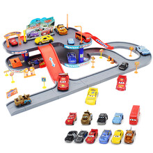汽车总动员赛车3闪电麦昆板牙儿童停车场合金轨道车多层玩具套装男孩生日礼物拼装益智城市大楼小汽车黑风暴 二层总动员配7车+6合金车