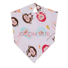 阳光菊（Sunny ju） 阳光菊纯棉双面三角巾口水巾纯棉夏婴儿宝宝围嘴双层按扣吸水巾围兜 18调皮猴