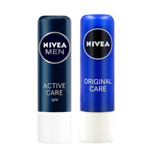 妮维雅NIVEA 男士润唇膏嘴唇保湿滋润补水防干裂防裂脱皮无色护口唇学生淡唇纹护肤 天然型+男士型情侣组