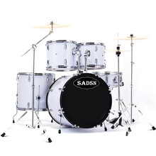 架子鼓成人儿童5鼓2镲3镲4镲初学者专业考级演奏入门爵士鼓 成人爵士鼓 珍珠白5鼓3镲（加厚鼓腔）