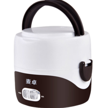 宝洱 电热饭盒插电加热保温饭盒双层不锈钢内胆热饭器多功能煮饭盒蒸 ST-2751咖啡色双层