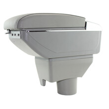 鑫卡威 丰田威驰扶手箱威驰FS致炫致享扶手箱专用中央双层手扶箱免打孔汽车储物盒中央通道改装配件 双层豪华款-升高-7个USB插口  灰色