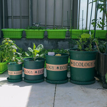 寿禾 加仑盆阳台蔬菜青山盆多肉盆栽花盆菜盆家庭种菜种花常用盆 加仑盆全家桶(1235加仑套餐)