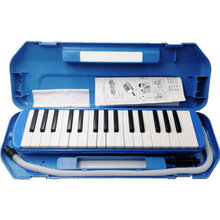 囗风琴 口风琴32键儿童成人初学者学生用演奏玩具课堂口吹专业乐器键盘琴 32键塑盒-蓝色赠8礼