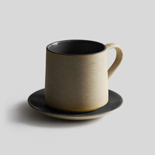 九土 纯手工马卡龙色个性简约情侣日式陶艺术手冲单品咖啡杯碟组 直款-黑色