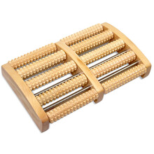 梅花鹿 足底按摩器 木质滚轮搓排腿部按摩器脚底按摩轮 木质脚部经络脚底按摩器 QX1008