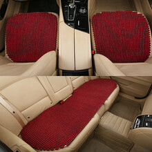 知宝 汽车坐垫单片夏季冰丝免绑防滑手编凉垫宝马5系Q5奥迪A6L雅阁奔驰E300无靠背三件套四季座垫 无靠背三件套-酒红色 奔驰GLA GLC GLE GLS C级 E级 S