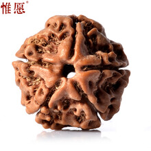 惟愿 精选肉纹金刚菩提子散珠原籽红皮 五瓣原籽金刚菩提佛珠手串手链替补珠配饰 单颗 直径约18mm