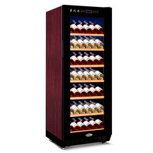 索比亚SY128智能恒温红酒柜 茶叶柜 冷藏柜 冰吧展示柜  红木纹 展示架暗拉手红