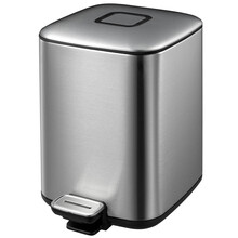 EKO垃圾桶脚踩开盖垃圾桶厨房客厅卫生间带盖家用大号垃圾干湿分类垃圾桶 9388 砂钢 12升