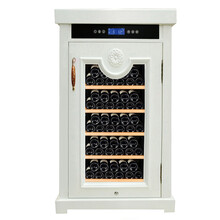 富贵红FGH-80实木恒温红酒柜 葡萄酒柜茶叶柜 压缩机冷藏柜展示柜 家用酒柜恒温酒柜木架带锁立式 米白色