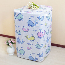 正诺 色丁布洗衣机罩洗衣机套防水防晒洗衣机罩子小天鹅滚筒防尘罩 卡通小鲸鱼 A款全自动52*55*84cm