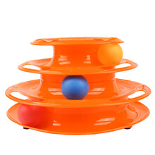 众旺 猫玩具 猫咪激光逗猫棒猫转盘猫跳台猫爬架猫抓板结绳毛绒线球 三层猫转盘 1个