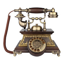 金顺迪 TE912/912 仿古电话机实木欧式电话复古电话机家用座机 912双支架旋转款(接电话线)